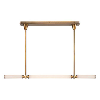 Edwin 48-in Vintage Brass/Frosted Ribbed Glass Dimmable LED Linear Pendant (7713|LP348148VBFR-UNV)