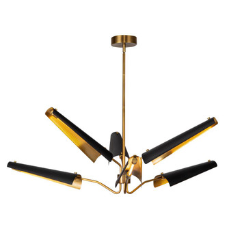 Osorio 46-in Matte Black/Vintage Brass LED Chandeliers (7713|CH347646MBVB-UNV)