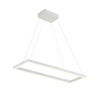 Piazza 30-in White Rectangular Dimmable LED Pendant (461|PD88530-WH-UNV-010)