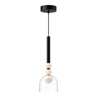 Rise 6-in Black/Clear Dimmable LED Pendant (461|PD30505-BK/CL-UNV)