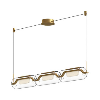 Hilo 43-in Brushed Gold Dimmable LED Linear Pendant (461|LP28543-BG-UNV)