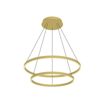 Cerchio 32-in Brushed Gold 2-Tier Dimmable LED Chandelier (461|CH87832-BG-UNV-010)