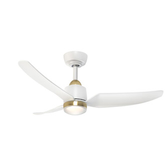 Hugo 42-in Brushed Gold/Matte White Indoor/Outdoor Dimmable LED Ceiling Fan (461|CF72942-BG/WH-5CCT)