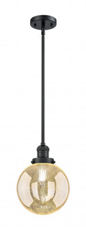 Beacon - 1 Light - 8 inch - Matte Black - Stem Hung - Mini Pendant (3442|201S-BK-G208-8)