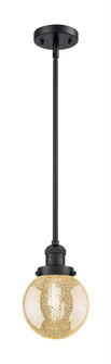 Beacon - 1 Light - 6 inch - Matte Black - Stem Hung - Mini Pendant (3442|201S-BK-G208-6)