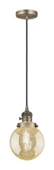 Beacon - 1 Light - 6 inch - Brushed Brass - Cord hung - Mini Pendant (3442|201CSW-BB-G208-6)