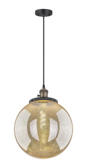 Beacon - 1 Light - 14 inch - Black Antique Brass - Cord hung - Mini Pendant (3442|201CSW-BAB-G208-14)