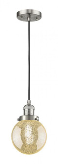 Beacon - 1 Light - 6 inch - Brushed Satin Nickel - Cord hung - Mini Pendant (3442|201C-SN-G208-6)