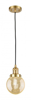 Beacon - 1 Light - 6 inch - Satin Gold - Cord hung - Mini Pendant (3442|201C-SG-G208-6)