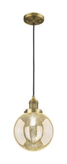 Beacon - 1 Light - 8 inch - Brushed Brass - Cord hung - Mini Pendant (3442|201C-BB-G208-8)