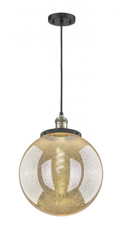 Beacon - 1 Light - 14 inch - Black Antique Brass - Cord hung - Mini Pendant (3442|201C-BAB-G208-14)