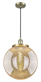 Beacon - 1 Light - 14 inch - Antique Brass - Cord hung - Mini Pendant (3442|201C-AB-G208-14)