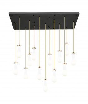 Owego - 13 Light - 54 inch - Champagne Bronze - Multi Pendant (3442|154BK-451-1P-CB-G451-4GWH)