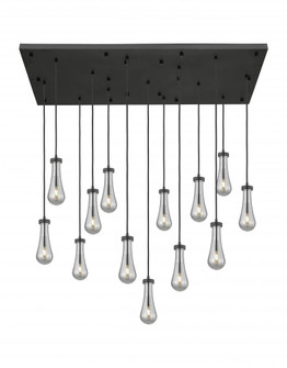 Owego - 13 Light - 54 inch - Matte Black - Multi Pendant (3442|154BK-451-1P-BK-G451-4SM)