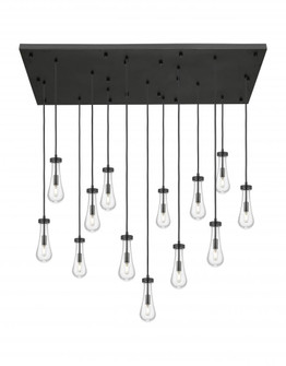 Owego - 13 Light - 54 inch - Matte Black - Multi Pendant (3442|154BK-451-1P-BK-G451-4CL)