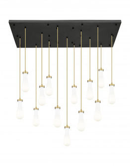Owego - 13 Light - 54 inch - Brushed Brushed Brass - Multi Pendant (3442|154BK-451-1P-BB-G451-4GWH)