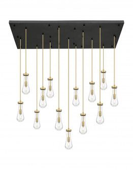 Owego - 13 Light - 54 inch - Brushed Brass - Multi Pendant (3442|154BK-451-1P-BB-G451-4CL)