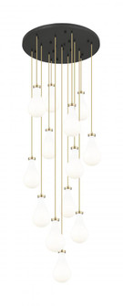 Owego - 13 Light - 32 inch - Champagne Bronze - Multi Pendant (3442|132BK-451-1P-CB-G451-7GWH)