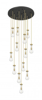 Owego - 13 Light - 32 inch - Brushed Brass - Multi Pendant (3442|132BK-451-1P-BB-G451-4CL)