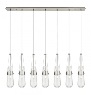 Milan - 7 Light - 48 inch - Brushed Satin Nickel - Linear Pendant (3442|127-452-1P-SN-G452-4SDY)