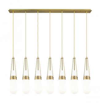 Milan - 7 Light - 48 inch - Brushed Brass - Linear Pendant (3442|127-452-1P-BB-G452-4GWH)