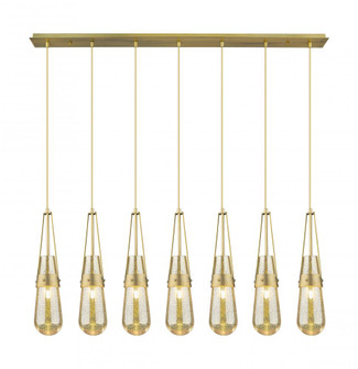 Milan - 7 Light - 48 inch - Brushed Brass - Linear Pendant (3442|127-452-1P-BB-G452-4ME)
