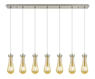 Owego - 7 Light - 49 inch - Brushed Satin Nickel - Linear Pendant (3442|127-451-1P-SN-G451-4ME)