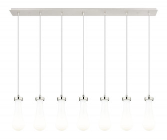 Owego - 7 Light - 49 inch - Brushed Polished Nickel - Linear Pendant (3442|127-451-1P-PN-G451-4GWH)