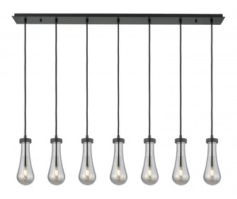 Owego - 7 Light - 49 inch - Matte Black - Linear Pendant (3442|127-451-1P-BK-G451-4SM)