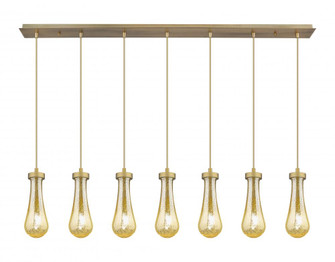 Owego - 7 Light - 49 inch - Brushed Brushed Brass - Linear Pendant (3442|127-451-1P-BB-G451-4ME)