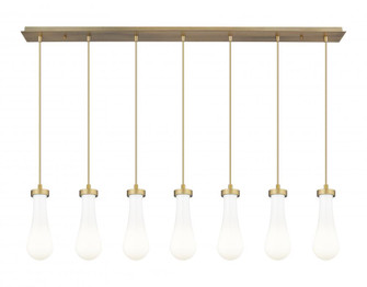 Owego - 7 Light - 49 inch - Brushed Brushed Brass - Linear Pendant (3442|127-451-1P-BB-G451-4GWH)