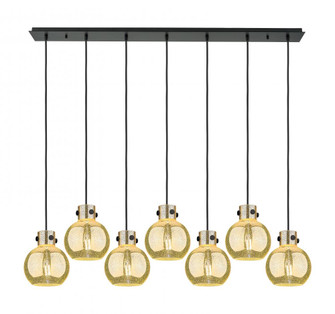 Newton Sphere - 7 Light - 52 inch - Matte Black - Cord hung - Linear Pendant (3442|127-410-1PS-BK-G410-8ME)