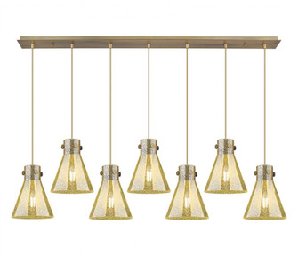 Newton Cone - 7 Light - 52 inch - Brushed Brass - Linear Pendant (3442|127-410-1PS-BB-G411-8ME)