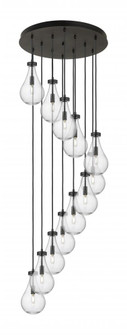Owego - 12 Light - 24 inch - Matte Black - Multi Pendant (3442|126-451-1P-BK-G451-7CL)
