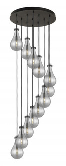Owego - 12 Light - 24 inch - Matte Black - Multi Pendant (3442|126-451-1P-BK-G451-7SM)