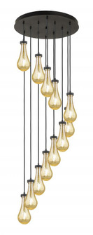 Owego - 12 Light - 24 inch - Matte Black - Multi Pendant (3442|126-451-1P-BK-G451-5ME)