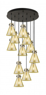 Newton Cone - 12 Light - 27 inch - Matte Black - Multi Pendant (3442|126-410-1PS-BK-G411-8ME)