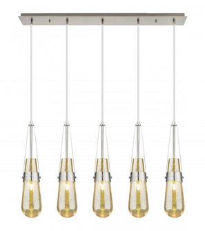 Milan - 5 Light - 36 inch - Brushed Satin Nickel - Linear Pendant (3442|125-452-1P-SN-G452-4ME)