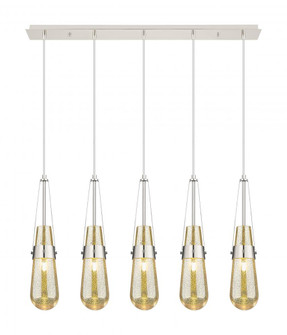 Milan - 5 Light - 36 inch - Polished Nickel - Linear Pendant (3442|125-452-1P-PN-G452-4ME)