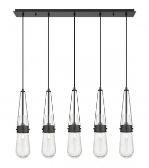 Milan - 5 Light - 36 inch - Matte Black - Linear Pendant (3442|125-452-1P-BK-G452-4SDY)