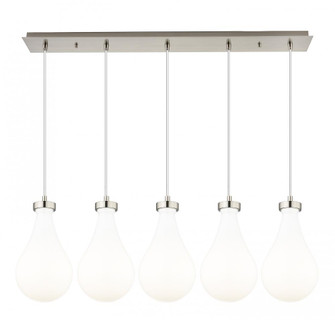 Owego - 5 Light - 37 inch - Brushed Satin Nickel - Linear Pendant (3442|125-451-1P-SN-G451-7GWH)