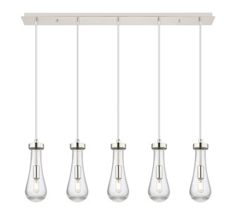 Owego - 5 Light - 37 inch - Brushed Polished Nickel - Linear Pendant (3442|125-451-1P-PN-G451-4SDY)