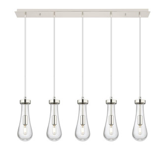 Owego - 5 Light - 37 inch - Polished Nickel - Linear Pendant (3442|125-451-1P-PN-G451-4CL)