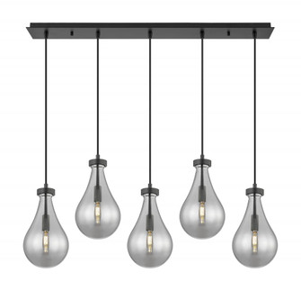 Owego - 5 Light - 37 inch - Matte Black - Linear Pendant (3442|125-451-1P-BK-G451-7SM)