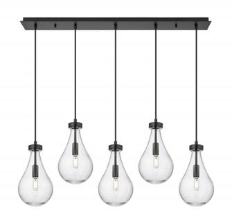Owego - 5 Light - 37 inch - Matte Black - Linear Pendant (3442|125-451-1P-BK-G451-7CL)