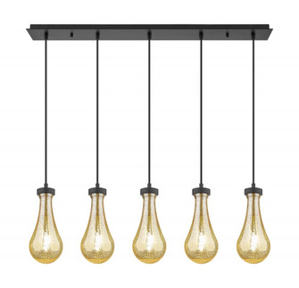 Owego - 5 Light - 37 inch - Matte Black - Linear Pendant (3442|125-451-1P-BK-G451-5ME)