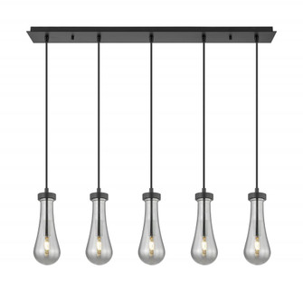 Owego - 5 Light - 37 inch - Matte Black - Linear Pendant (3442|125-451-1P-BK-G451-4SM)