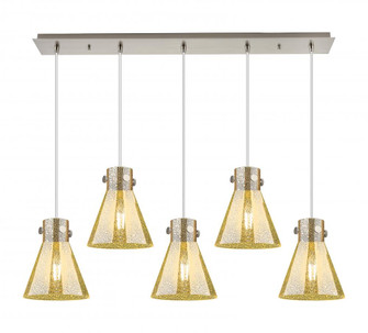 Newton Cone - 5 Light - 40 inch - Brushed Satin Nickel - Linear Pendant (3442|125-410-1PS-SN-G411-8ME)