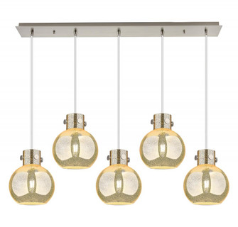 Newton Sphere - 5 Light - 40 inch - Brushed Satin Nickel - Cord hung - Linear Pendant (3442|125-410-1PS-SN-G410-8ME)