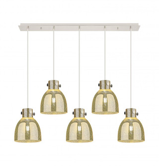 Newton Bell - 5 Light - 40 inch - Polished Nickel - Linear Pendant (3442|125-410-1PS-PN-G412-8ME)
